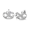 Stud CodeMonkey 100% Real 925 Sterling Silver Infinity Zircon Earrings For Women & Golden Color 2021 E1132