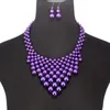 Orecchini Collana Accessori di gioielli di lusso Perle d'imitazione multistrato Colletto intrecciato fatto a mano Girocollo per donna