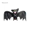 Halloween karaktär svart uppblåsbara bat 5m djurmodell hängande luft spränga bat för vägg och tak dekoration