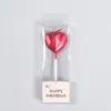 Creative Love Candle Candele a forma di stella a cinque punte a forma di cuore Decorazione torta di compleanno con scatola in PVC