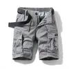 Summer Jogger Tactical Cargo Shorts Homens Casual ArmyGreen Marca Roupas de Algodão Solto Militar 210713