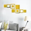 Wall Stickers Acrylic Mirror Geometric Square Creative Living Room Bedroom Vanity Decoration