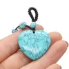 30mm Assorted heart natural stone Knot rope charms pendants for DIY jewelry making