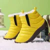 Children Snow Boots Boys and Girls Leather Warm Waterproof Cotton Boots Students Outdoor Running Shoes Kids Snow Boots 211108