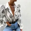 Sommer Frauen Mode Vintage Hauchhülse Übergroße Gestickte Langarm Knöpfen Up Hemd Tops für Frauen Chic Blusen 210521