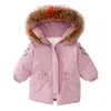 Baby Winter Mädchen Fell Kapuze Trenchcoats Warme Kleidung Kinder Kinder Mädchen Winterjas Fleece Jacke Parka 2 3 4 5 6 7 jahre 211027