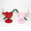 Heart shape glass bong oil rig hookah quartz banger nail bongs female joint 14MM bubbler dab rig Hookahs ash acther