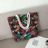 Shoppingkassar Sommar Kvinnor S Skulder Strand Hit Large High Quality Canvas Casual Billiga Tygväska för Luxury Top Styrbags Tas 220314