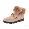 Grandes chaussures pour femmes 41-43 bottes en peluche hiver chaud neige courte semelle épaisse coton