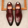 حجم كبير EUR45 أسود / براون / النبيذ الأعمال الحمراء الأعمال اللباس أحذية جلد طبيعي أحذية الزفاف أحذية رجالي الاجتماعية مع مشبك