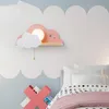 Wall Lamp Children LED For Bedroom Glass Lampshade Cloud Metal Cartoon Boys Bedside Lighting Kids Room Girls Sconce