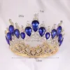Kristal Vintage Kraliyet Kraliçe Kral Tiaras Taçlar Erkekler Kadınlar Pageant Balo Diyadem Saç Süsleme Düğün Saç Takı Aksesuar