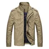 Vestes pour hommes Hommes Casual Manteau Solide Couleur Col Montant Top Pardessus Deux Poches Fermeture À Glissière Bomber Veste Pour Printemps Automne