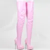 7 stiletto plataforma rosa rosa coxa alta botas goth fetiche 5-15
