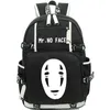 Ingen ansiktsman ryggsäck Mr Daypack Spirited Away Cartoon School Bag tryck Rucksack Casual School Bag Computer Pack