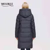Miegofce Designerウィンタージャケットの女性の長いファッション女性のコートポリエステル繊維が付いているParka Ladies D21601 211221