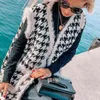High Quality Houndstooth Faux Mink Fur Women Spring Autumn Single-Breasted Waistcoat Knitted Vest Sleeveless Jacket C-258 211123