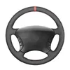 Steering Wheel Covers Hand-stitched Black Suede Red Marker Car Cover For - S-Class W220 S500 S600 S430 S350 2004 2005 2006