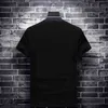 패션 다채로운 모조 다이아몬드 망 티셔츠 슬림 짧은 소매 o neck streetwear modal cotton tee camisetas de verano hombre 210324