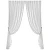 Moderne luxe witte tulle gordijn voor woonkamer slaapkamer raam Jacquard Sheers Serape Home Decor drape goed 210712