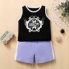 Summer 2-piece Baby / Toddler Boy Letter Camisole and Shorts Set 210528