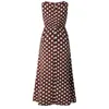 Bez rękawów Żółty Polka Dot A Line Dres High Waist Summer Maxi Es Vintage Sundress Luźne Dorywczo Długa dama 210623