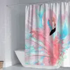 Maiden Pink Nordic Illustration Waterproof Mold-proof Shower Curtain Printed Bathroom Curtain Cortinas De Modern Design 211116