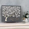 Personlig 3D Silver Wedding Guestbook Alternativ Tree Wood Sign Anpassad gästbok för Rustic Decor Gift Bridal Annan händelse P1184252