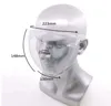 Plastic Safety Faceshield With Glasses Frame Transparent Full Face Cover Protective Mask Anti-fog Face Shield Clear Designer Masks DAF295