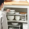 Слоистые стойки для хранения шкаф многослойное хранение горшок стойку стойки приправы кухонные пола стойки - белый