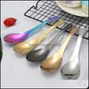 Łyżki Flatware Kuchnia, Jadalnia Strona główna GardenStainless Steel Gospodarstwa Domowa Kuchnia Zupa Zupa Długa łyżka Ryżowa Spoon 16,9 * 4,5 cm F5674 Dr