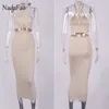 NADAFAIR Cut Out Harther Maxi Dress Women Off Shoulder Sexy Long Vestidos Backless Club Party Slim Bodycon Summer Dress Y1006