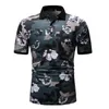 Camiseta impresa de la camiseta de los hombres del verano 2021 de la moda, solapa, manga corta suelta,, la marca hawaiana top # G30 camisetas