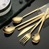 Stainless Steel Dinnerware Fork Knife Spoons Dessert Coffe Spoon Silver Rose Gold Black Home Kitchen Restaurant Cutlery