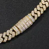 Chains 17mm Rhombus Lozenge Hip Hop Iced Out Cuban Link Necklaces Cubic Zirconia Crystal Zircon Women Men Copper Jewelry Gift26234723733