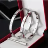 Masna Bangle Love Złota Bransoletka dla mężczyzn Kobiety Tytanium Stal Stal Luxury Charm Diamonds Hurtowa para biżuteria Party Srebrna śruba męskie bransoletki Projektanci Bransoletki