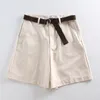 Pantalones Cortos de Mujer Vrouw Shorts Hoge getailleerde korte shorts voor vrouwen Mode Causale Solid Summer Shorts Dames D481 210426