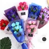 NEWCreative bouquets of rose flower soap Wedding Valentines Day Mothers Days Teachers Gift Decorative Flowers LLD12732