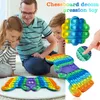 Latest Large size Game Fidget Toy Rainbow Chess Push Bubble Fidgets Sensory Toy for Parent-Child Time Interactive Games
