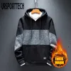 URSPORTTECH Yüksek Kaliteli Hoodies Erkekler Bahar Sonbahar Moda Rahat Uzun Kollu Streetwear Patchwork Kapşonlu Tişörtü 210813