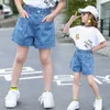 Mode Enfants Fille Jeans Courts Pantalon Coréen Enfants Denim s Grandes Filles Vêtements D'été Pantalon Lâche pour Adolescent 4-13Y 210723