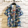 Imprimer marque 2021 été hommes plage chemise mode manches courtes florale chemises décontractées amples grande taille asiatique M-4XL 5XL Hawaiian249w