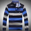 Men's Turn Down Collar Italy Sweater Print High Quality Tace Long Sleeve Brand Striped Clothing