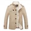 Мужская смесовая мужская шерстяная модная зимняя куртка, пальто на флисовой подкладке, мужское пальто, бушлат Sobretudo Masculino