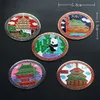 10pcs Chinese style Decor Fancy Fridge Magnets Cloisonne Enamel Refrigerator Sticker Ethnic Icebox Stick Christmas Business ideas Gifts Party Favors for Guests