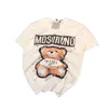 Brand Mos Family Spring Summer Digital Printing Paper Clip Bear Sweet Age Reduction Round Neck T-shirt Female