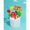 Outros fornecimentos festivos de festas coloridas casa árvores feliz aniversário bolo toppers para meninos meninas dia crianças assando presentes