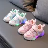 키즈 아기 소녀 블링 LED 빛나는 스포츠 실행 운동화 Sapato infantil light 최대 캐주얼 신발