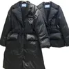 Womens jas donsjassen jassen winter lange jas warme mode parka's met riem dame katoen bovenkleding grote zak