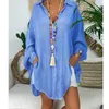 Women's Blouses & Shirts Cotton Linen Womens Tops And Plus Size Long Sleeve Turn Down Collar Female Tunic Button Thin Autumn Casual Blusas